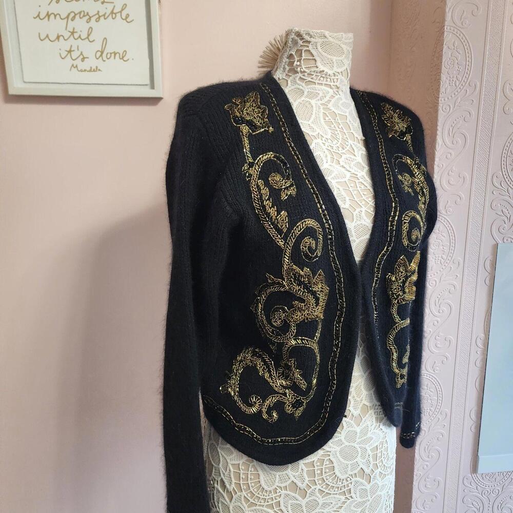 Euc Ib Diffusion Unique Black Sequin Sweater Silk… - image 1